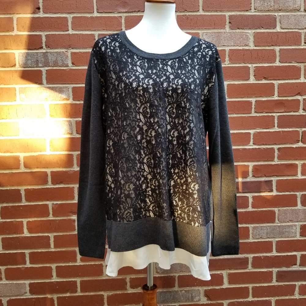 Lace & Chiffon Sweater